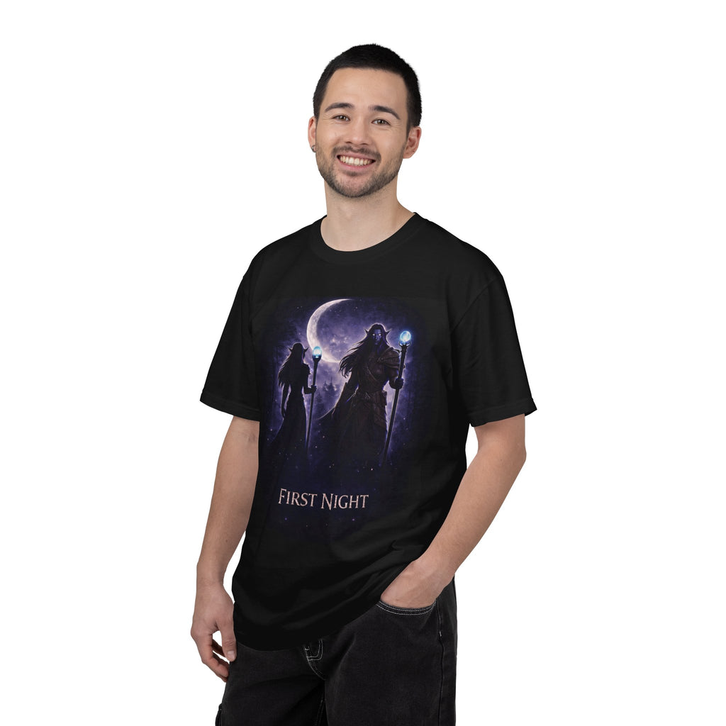 First Night Wizard T-Shirt — Fantasy Moon Mage Graphic Tee