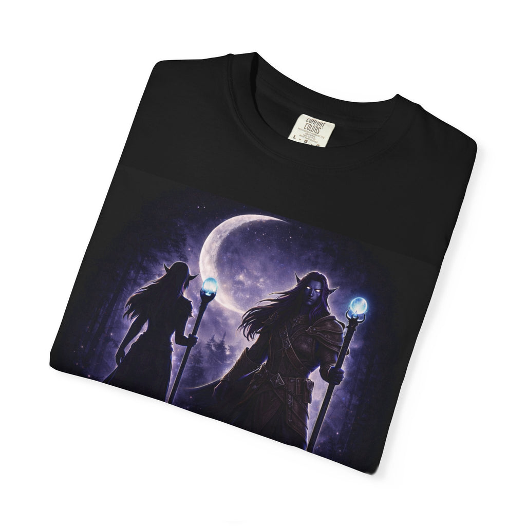 First Night Wizard T-Shirt — Fantasy Moon Mage Graphic Tee